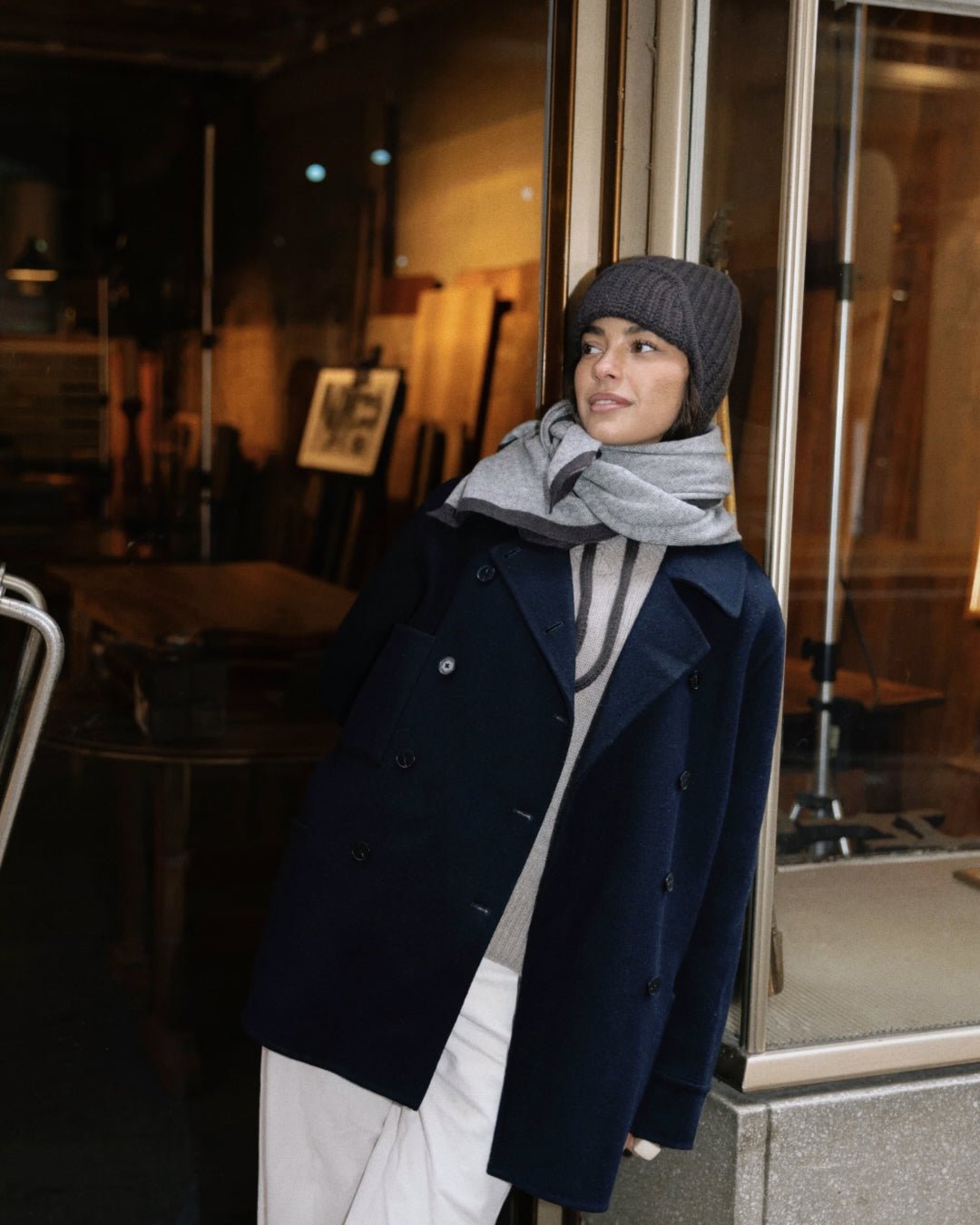 AVIATOR Mütze aus Kaschmir - braun - LOVEM - mütze