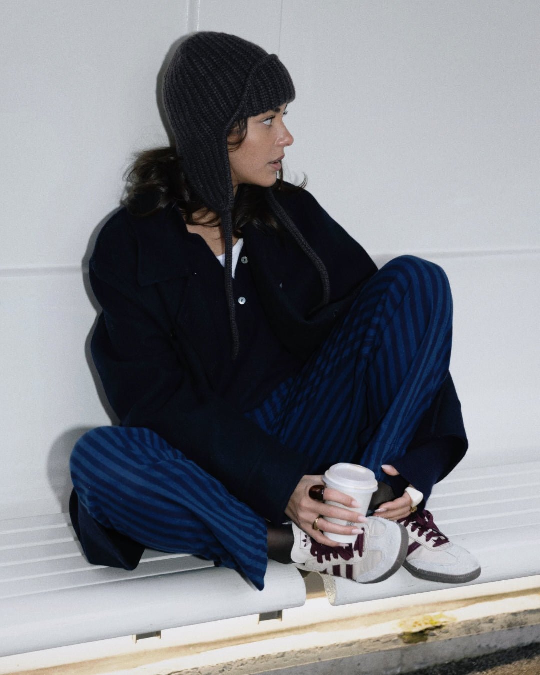 AVIATOR Mütze aus Kaschmir - braun - LOVEM - mütze