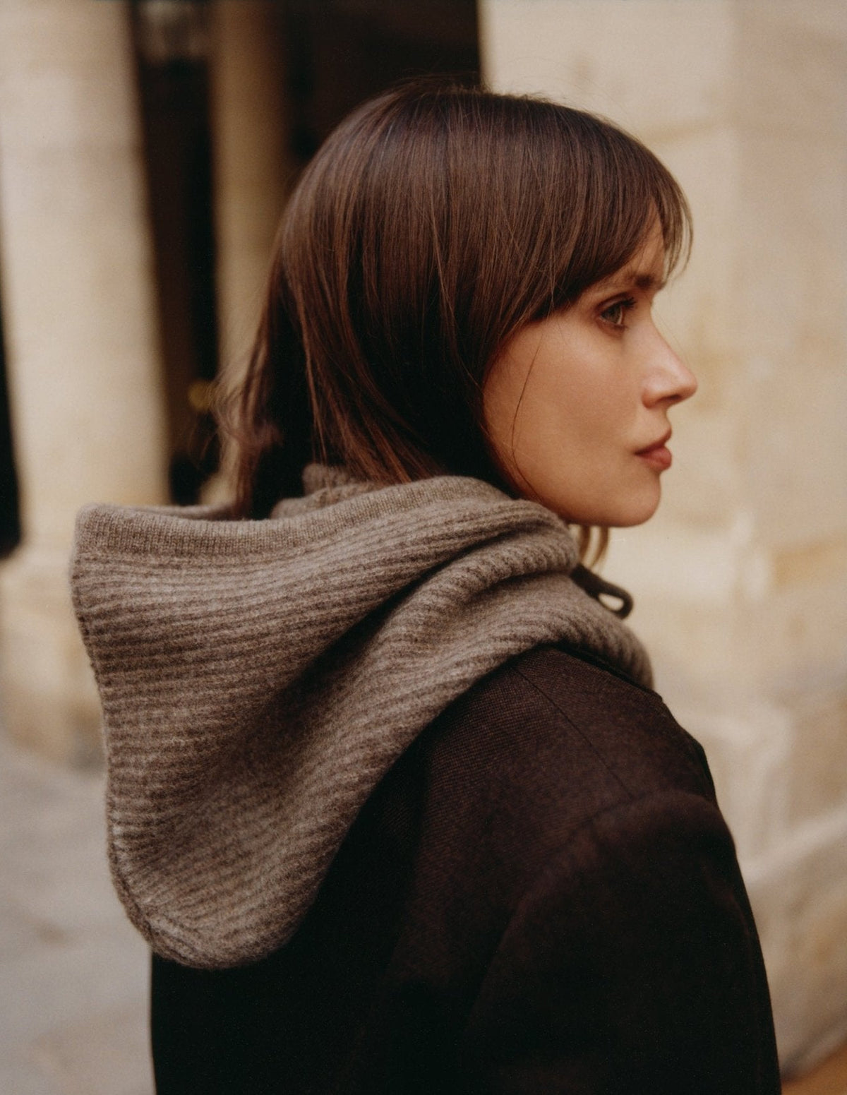 HOODED HAT - taupe - LOVEM - Cashmere > Hooded Hat
