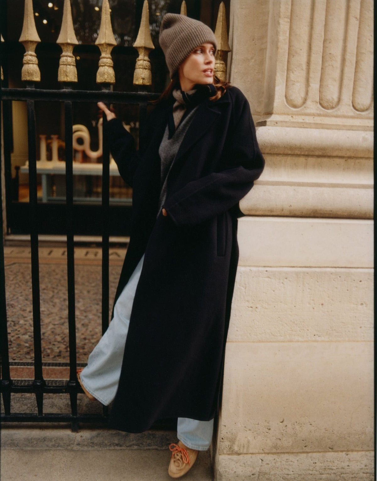 Mini Scarf - taupe / blau - LOVEM - Cashmere > Mini Scarf