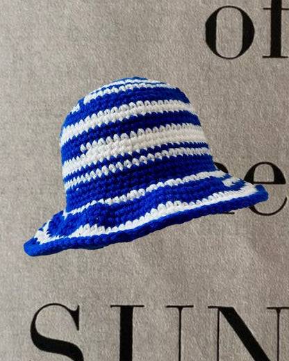 BLUE Crochet Hat - LOVEM - bucket hat