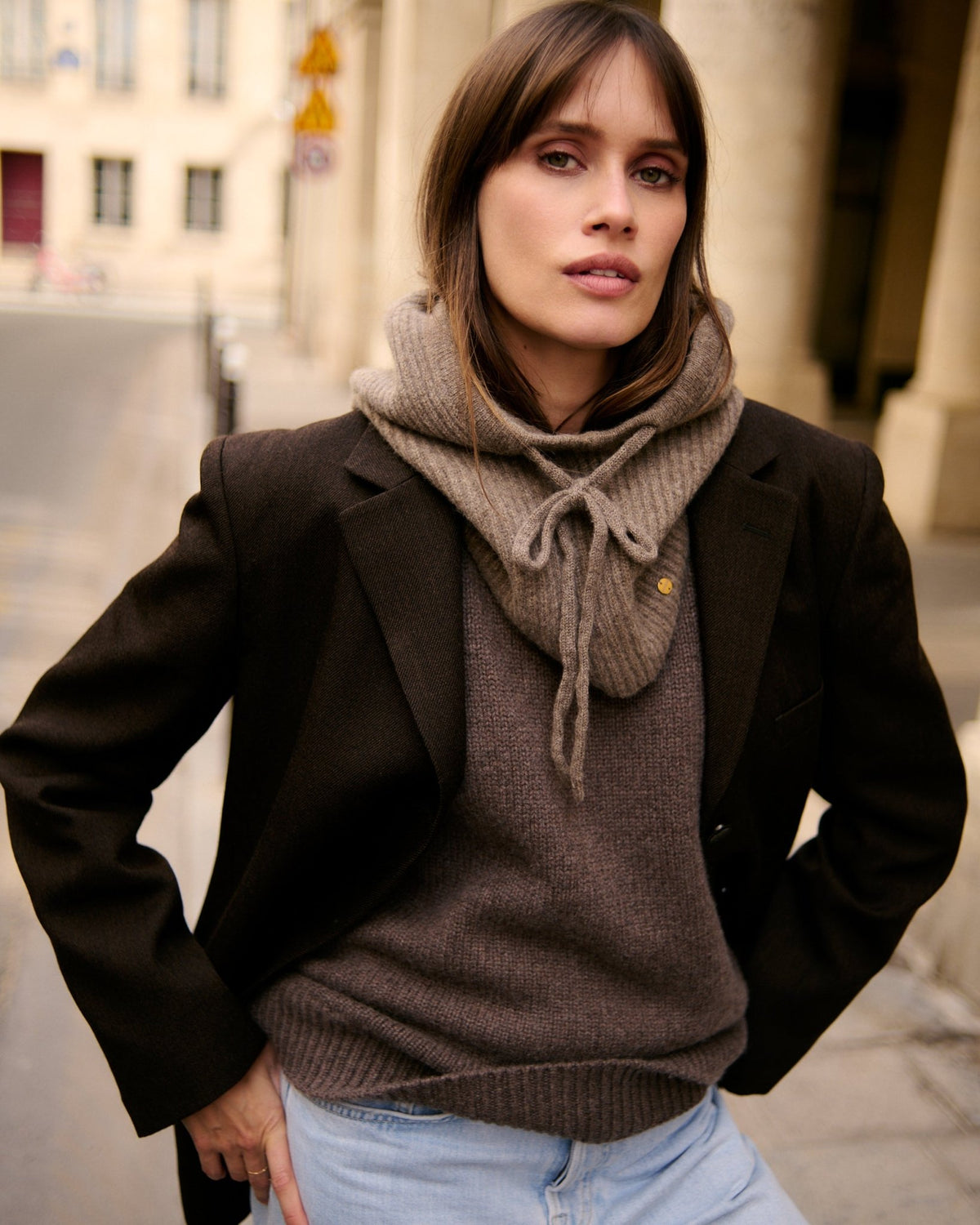 HOODED HAT - taupe - LOVEM - Cashmere > Hooded Hat