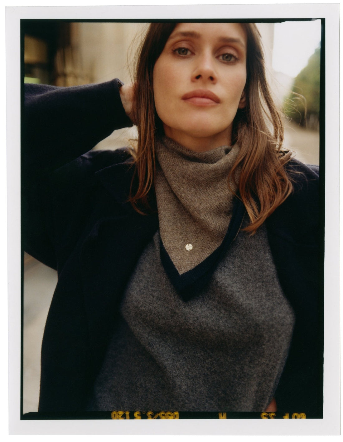 Mini Scarf - taupe / blau - LOVEM - Cashmere > Mini Scarf