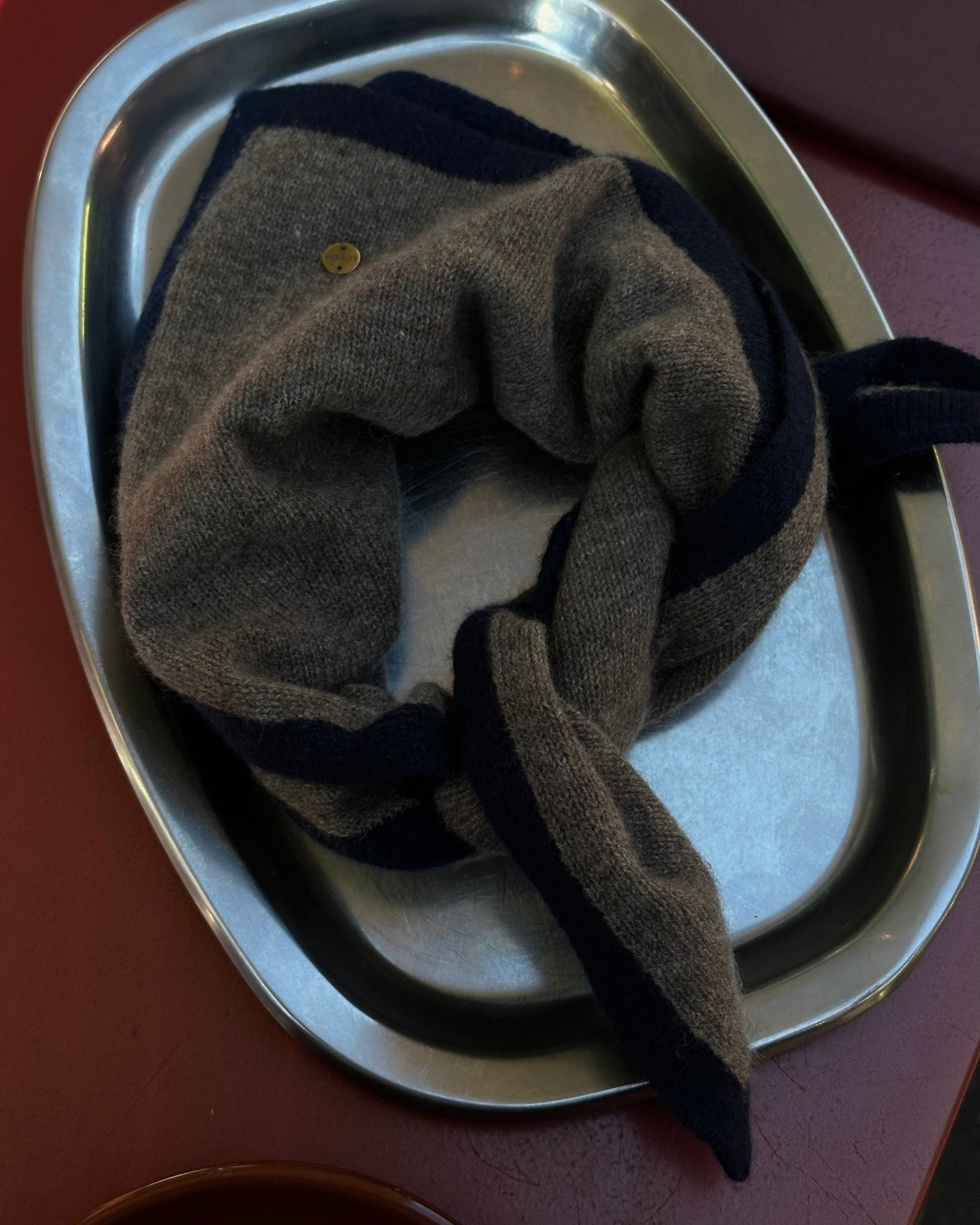 Mini Scarf - taupe / blau - LOVEM - mütze