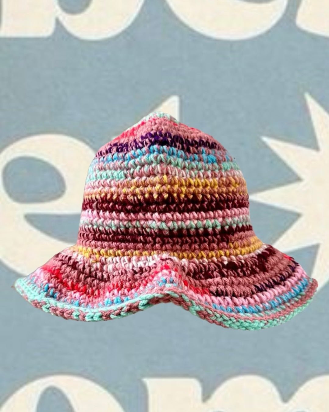RAINBOW Crochet Hat - LOVEM - bucket hat