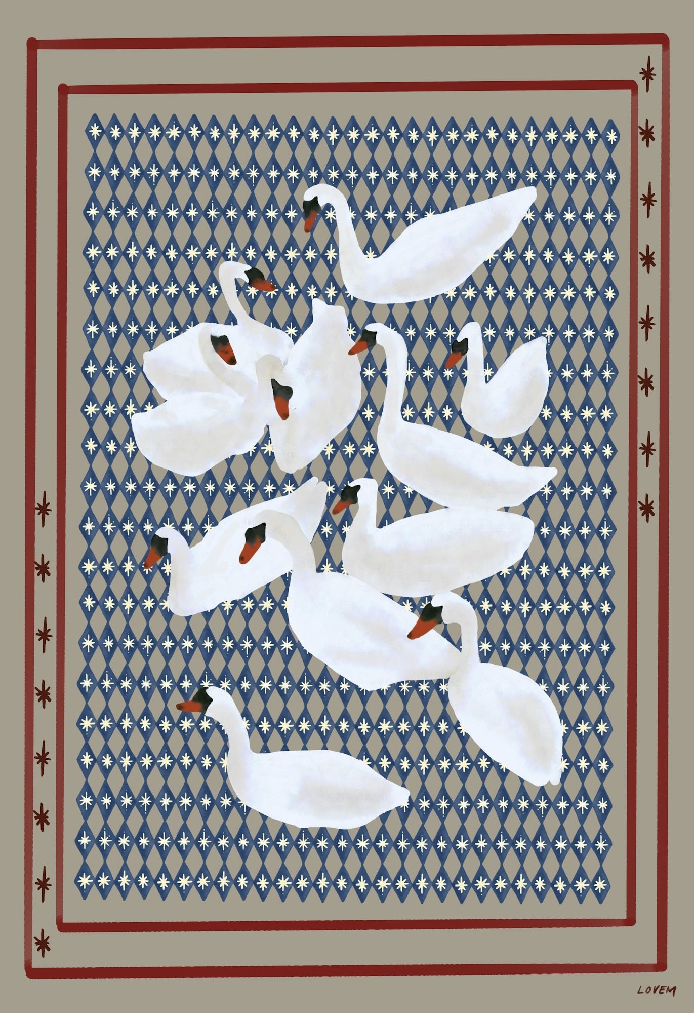 SWANS AND STARS Tischtuch - LOVEM - Tischtuch